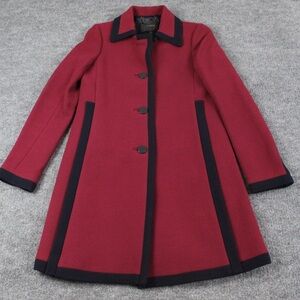 J. Crew Burgundy and Black Trench Coat Size 2